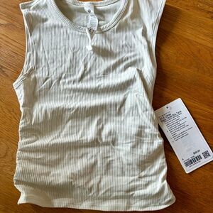 lululemon athletica Cream Ribbed Tank Top